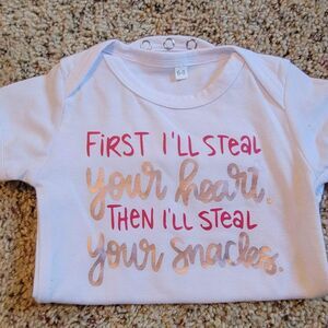 Girls 6-9 months steal your snacks bodysuit